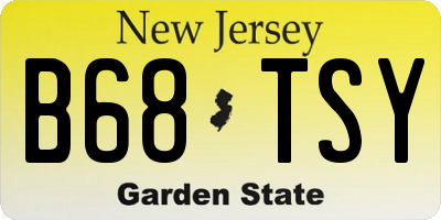 NJ license plate B68TSY
