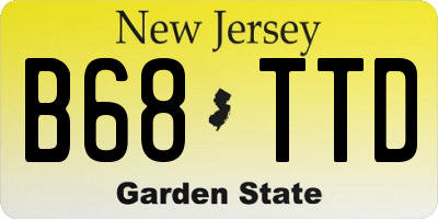NJ license plate B68TTD