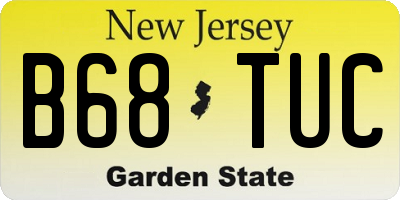 NJ license plate B68TUC
