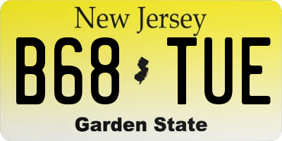 NJ license plate B68TUE