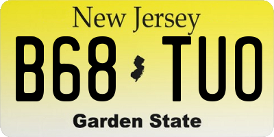NJ license plate B68TUO