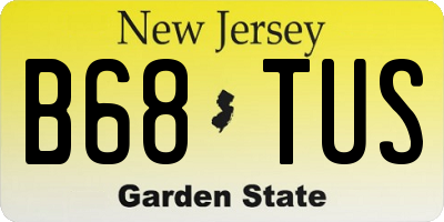 NJ license plate B68TUS