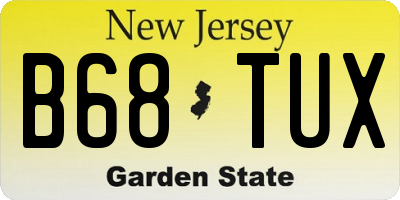 NJ license plate B68TUX