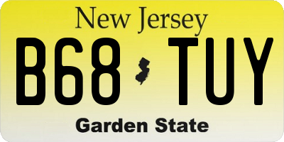 NJ license plate B68TUY