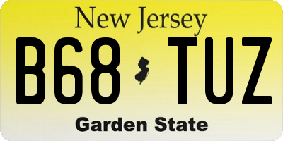 NJ license plate B68TUZ