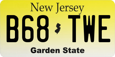 NJ license plate B68TWE