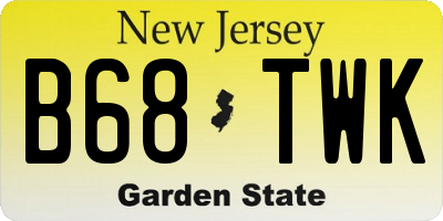 NJ license plate B68TWK