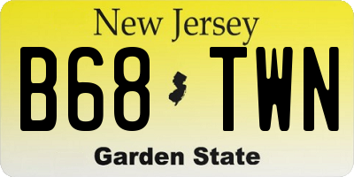 NJ license plate B68TWN