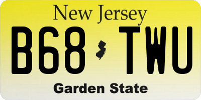 NJ license plate B68TWU