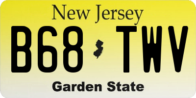 NJ license plate B68TWV