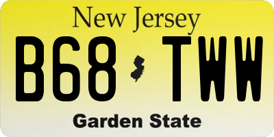 NJ license plate B68TWW