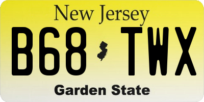 NJ license plate B68TWX
