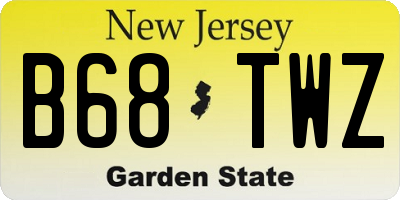 NJ license plate B68TWZ