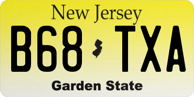 NJ license plate B68TXA