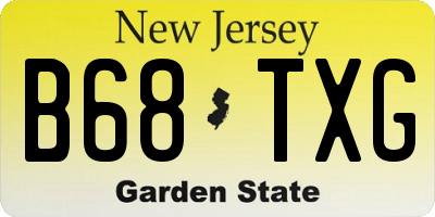 NJ license plate B68TXG