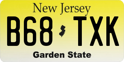 NJ license plate B68TXK