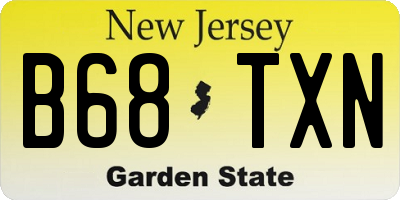 NJ license plate B68TXN
