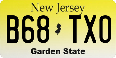 NJ license plate B68TXO