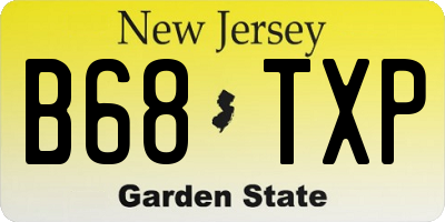 NJ license plate B68TXP