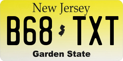 NJ license plate B68TXT