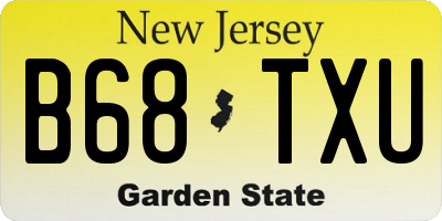 NJ license plate B68TXU