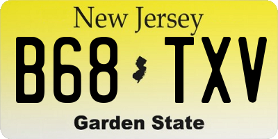 NJ license plate B68TXV