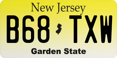 NJ license plate B68TXW