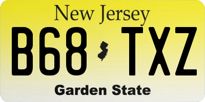 NJ license plate B68TXZ