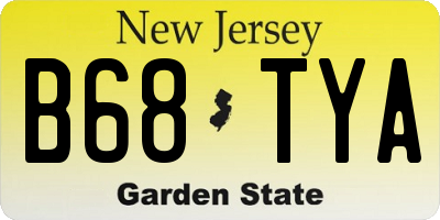 NJ license plate B68TYA
