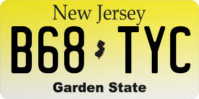 NJ license plate B68TYC