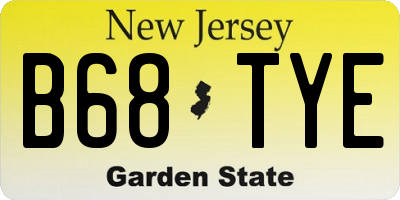 NJ license plate B68TYE