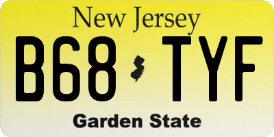 NJ license plate B68TYF