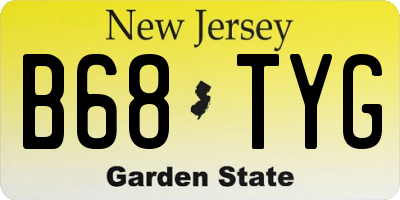 NJ license plate B68TYG