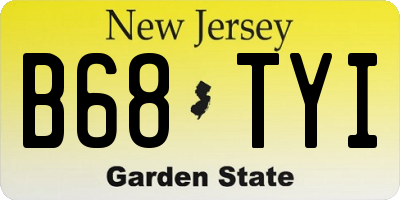 NJ license plate B68TYI