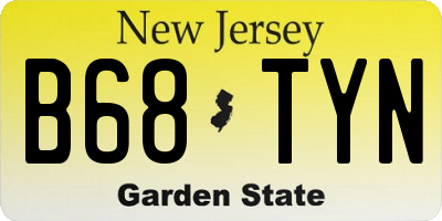 NJ license plate B68TYN