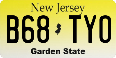 NJ license plate B68TYO
