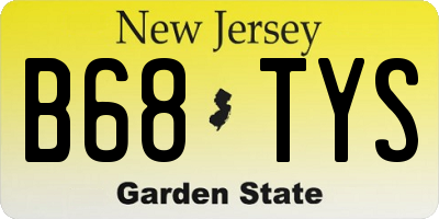 NJ license plate B68TYS