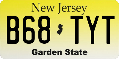 NJ license plate B68TYT