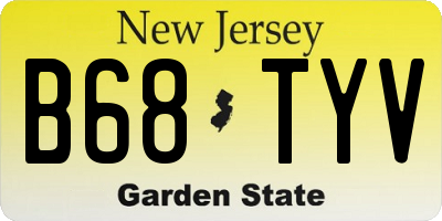 NJ license plate B68TYV