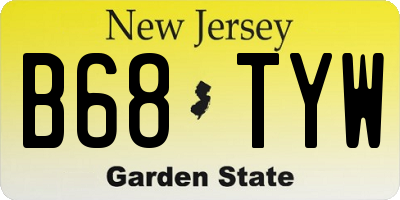 NJ license plate B68TYW