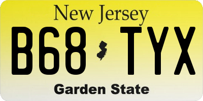 NJ license plate B68TYX