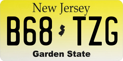 NJ license plate B68TZG