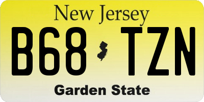 NJ license plate B68TZN