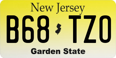 NJ license plate B68TZO