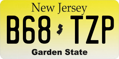 NJ license plate B68TZP
