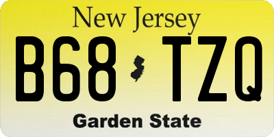 NJ license plate B68TZQ