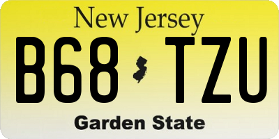 NJ license plate B68TZU