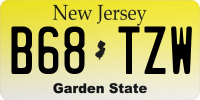 NJ license plate B68TZW