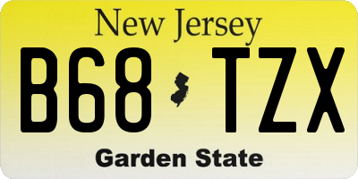 NJ license plate B68TZX