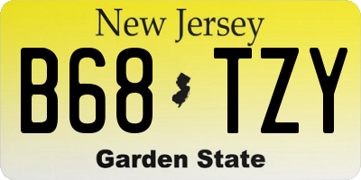 NJ license plate B68TZY